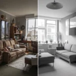 Petit salon 12m2 aménagé avec meubles gain de place scandinaves et lumineux